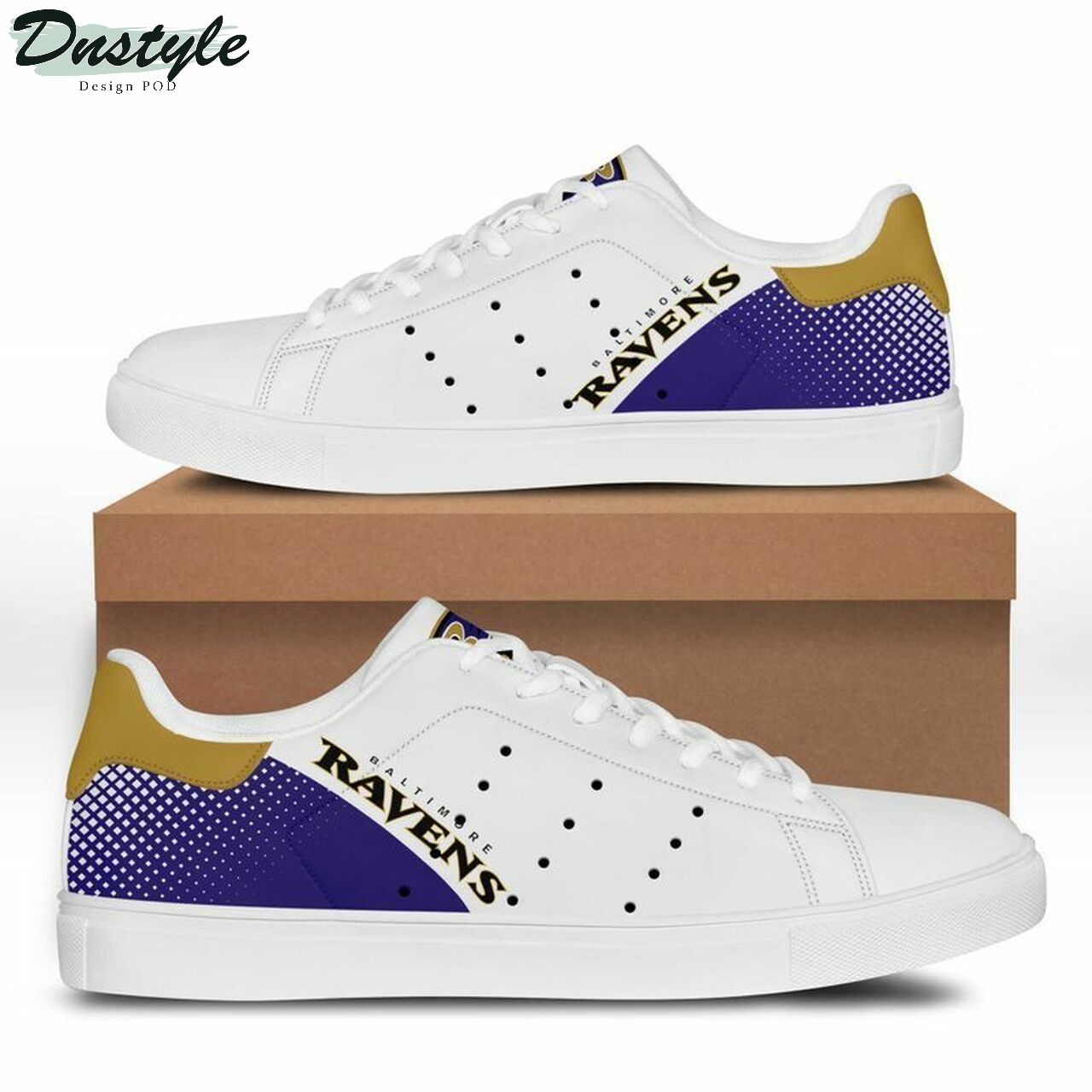 Ideafootwear Baltimore Ravens Skate Stan Shoes Sneakes For Men And Women 1