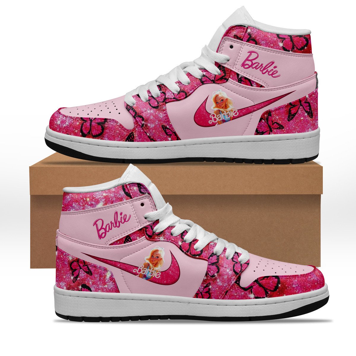 Ideafootwear Barbie AJ1 High Sneakers Shoes For Men And Women 2