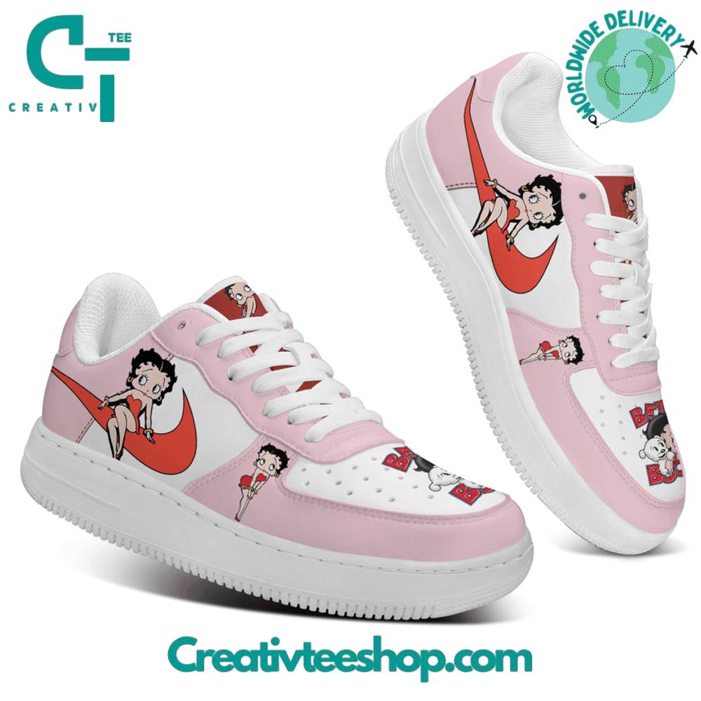 Ideafootwear Betty Boop Air Low-Top Sneakers Shoes For Men And Women 1