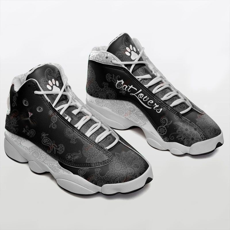 Ideafootwear Black Cat Lovers AJ13 Sneakers Shoes For Men And Women 1