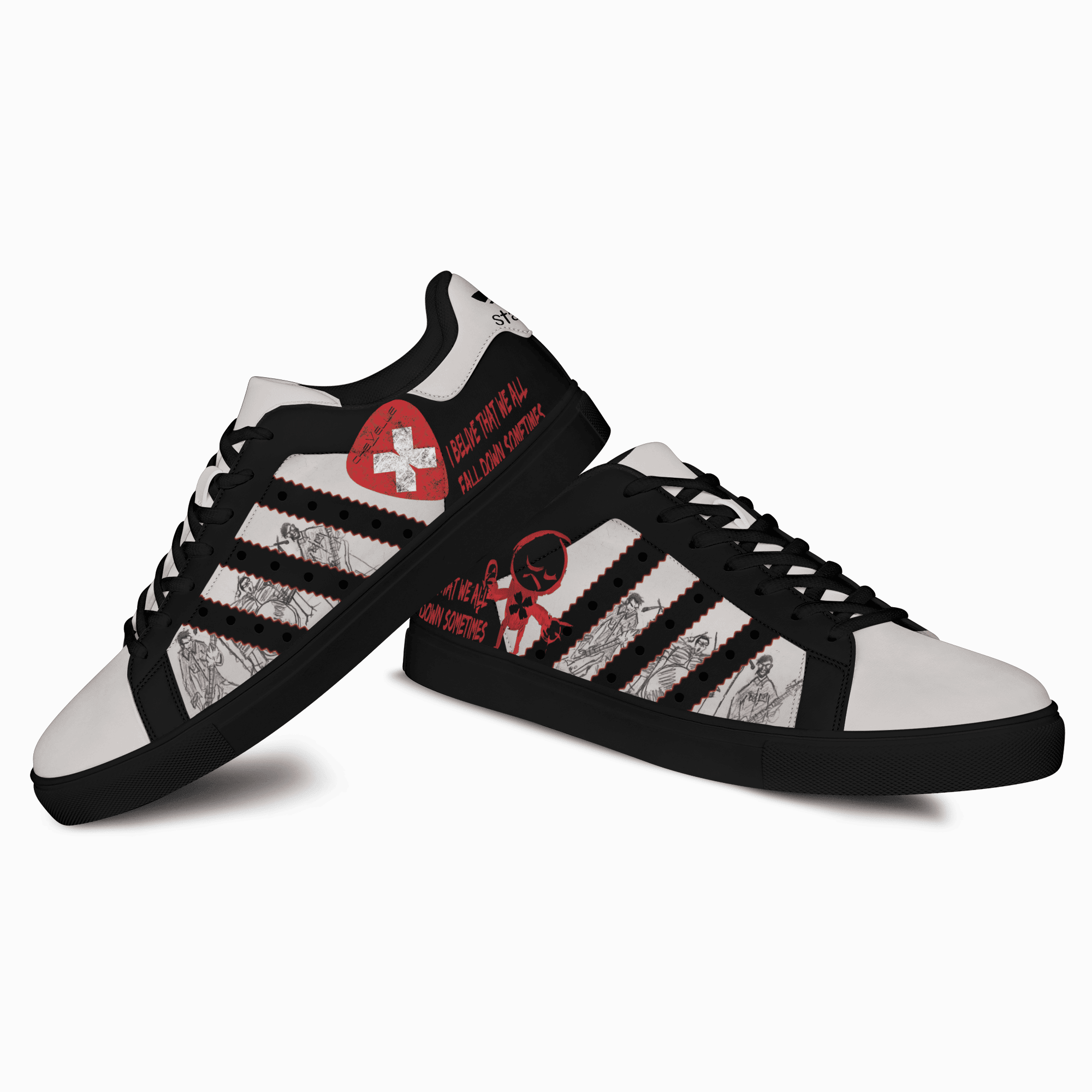 Ideafootwear Black Veil Brides Skate Stan Shoes Sneakes For Men And Women 1