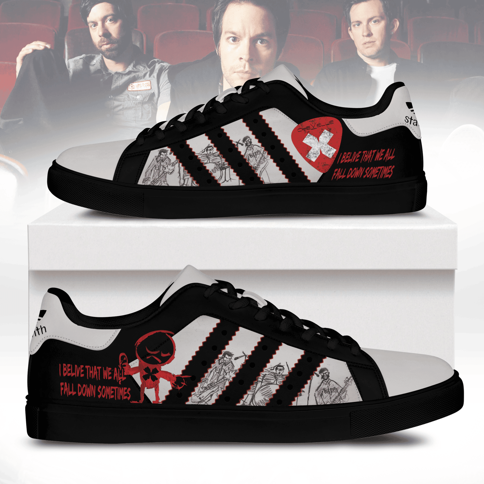 Ideafootwear Black Veil Brides Skate Stan Shoes Sneakes For Men And Women 1