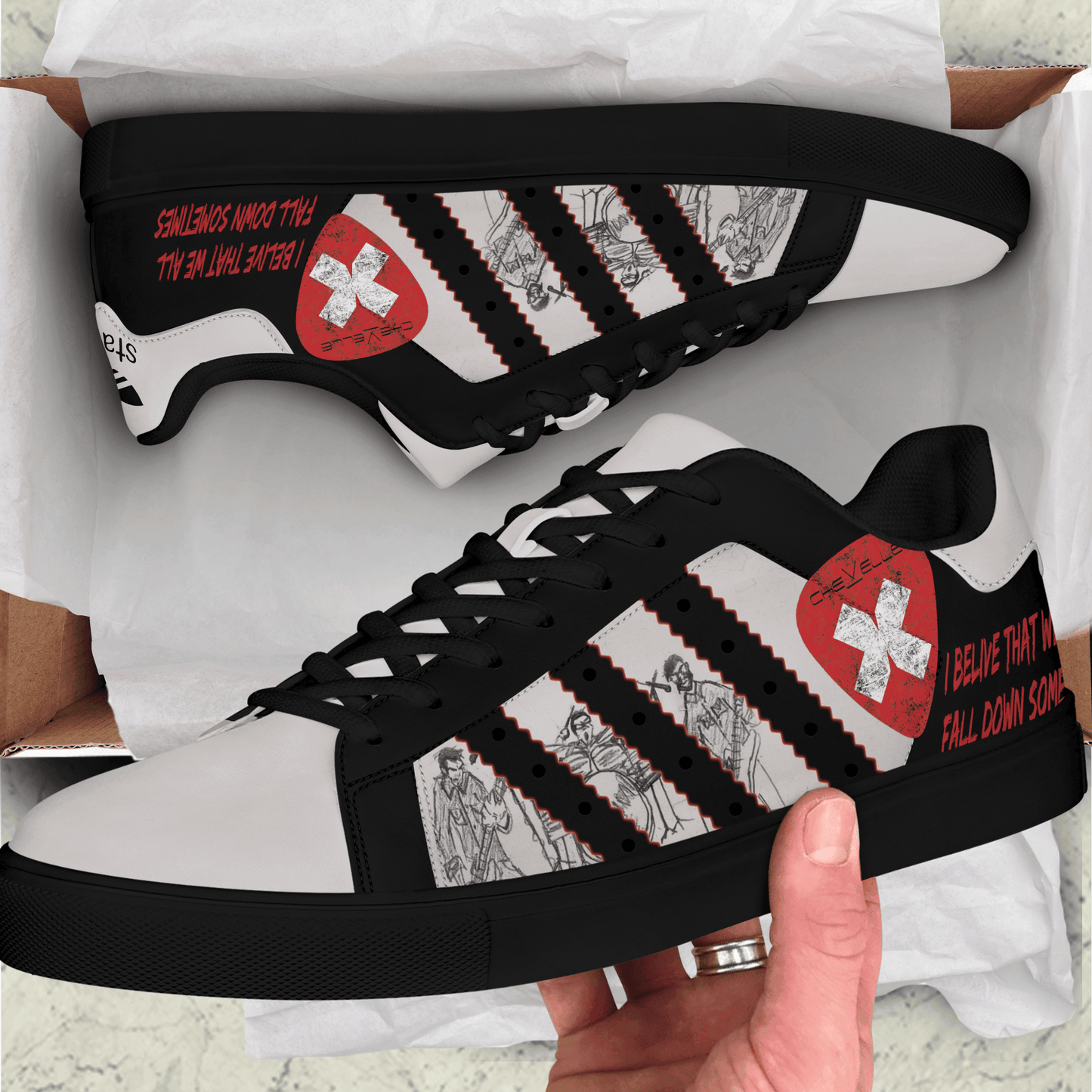 Ideafootwear Black Veil Brides Skate Stan Shoes Sneakes For Men And Women 1