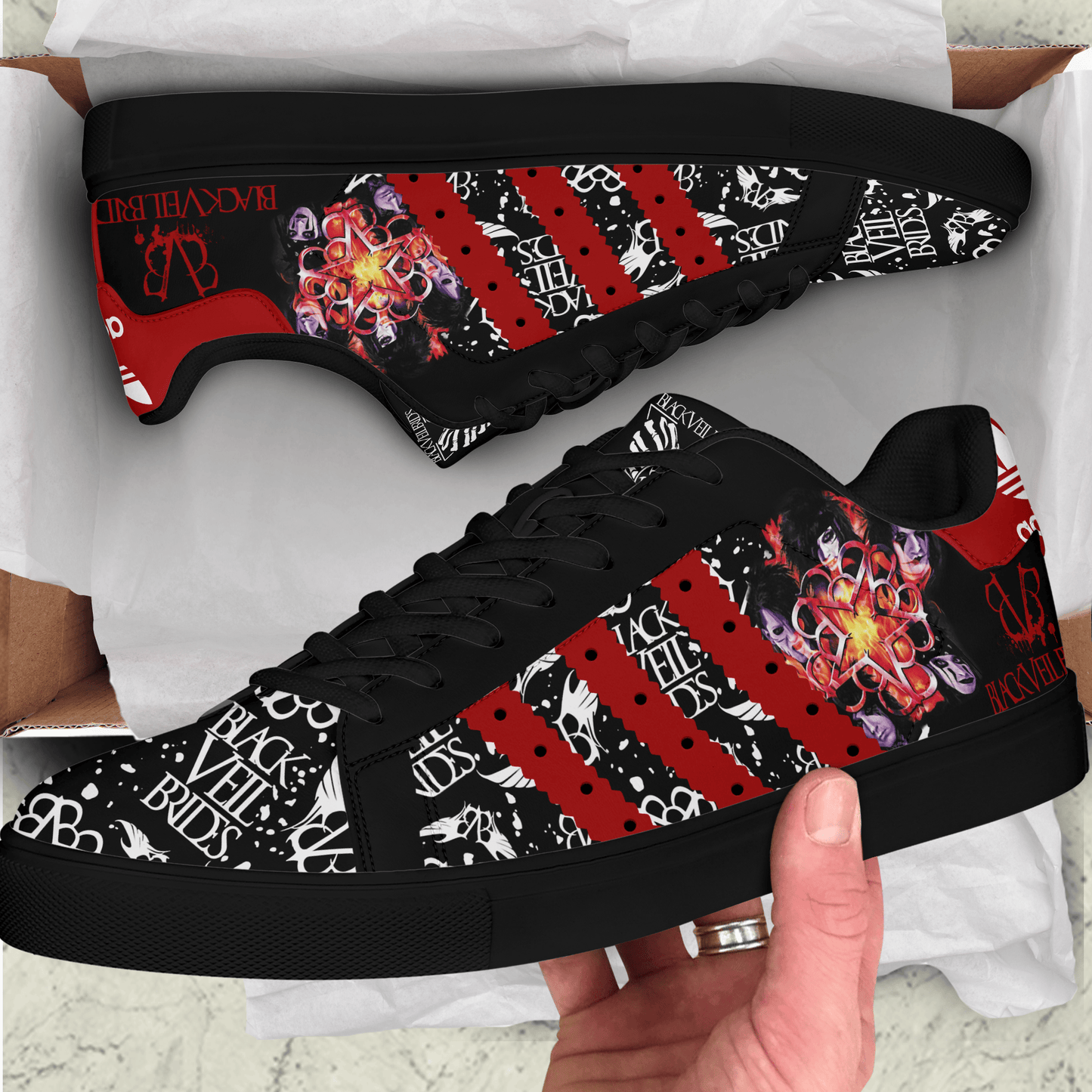 Ideafootwear Black Veil Brides Skate Stan Shoes Sneakes For Men And Women 2