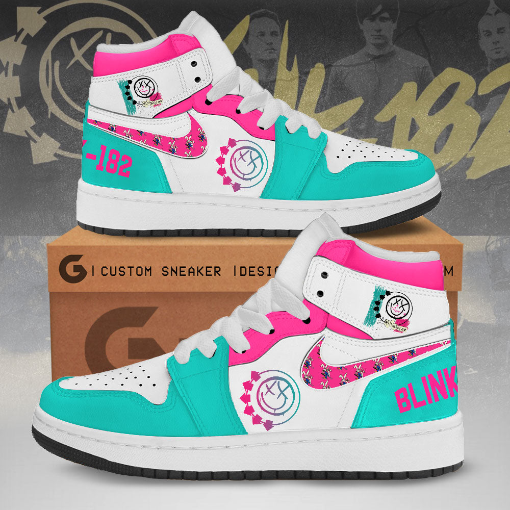 Ideafootwear Blink 182 AJ1 High Sneakers Shoes For Men And Women 2