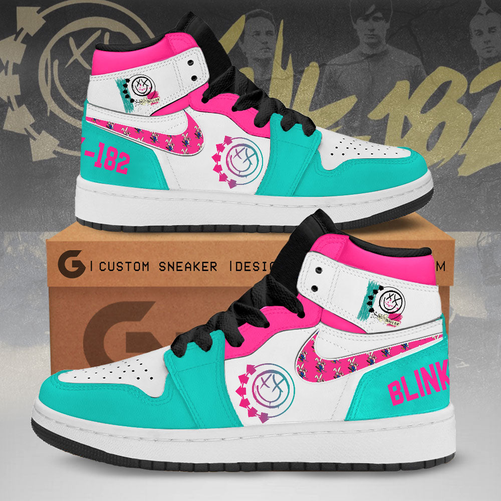 Ideafootwear Blink 182 AJ1 High Sneakers Shoes For Men And Women 1