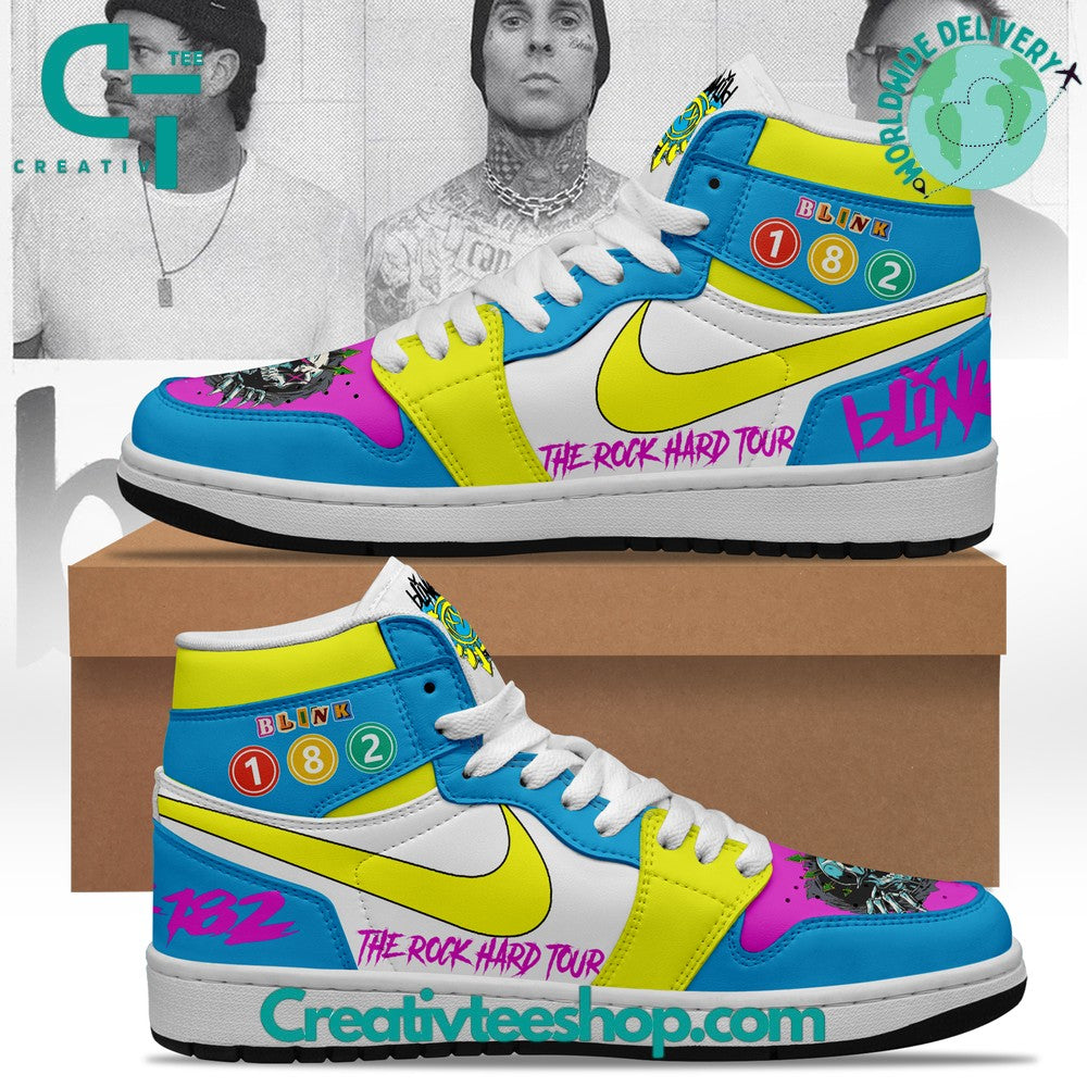 Ideafootwear Blink 182 AJ1 High Sneakers Shoes For Men And Women 4