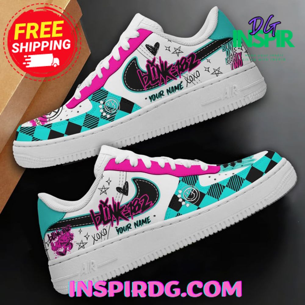 Ideafootwear Blink182 Air Low-Top Sneakers Shoes For Men And Women 1