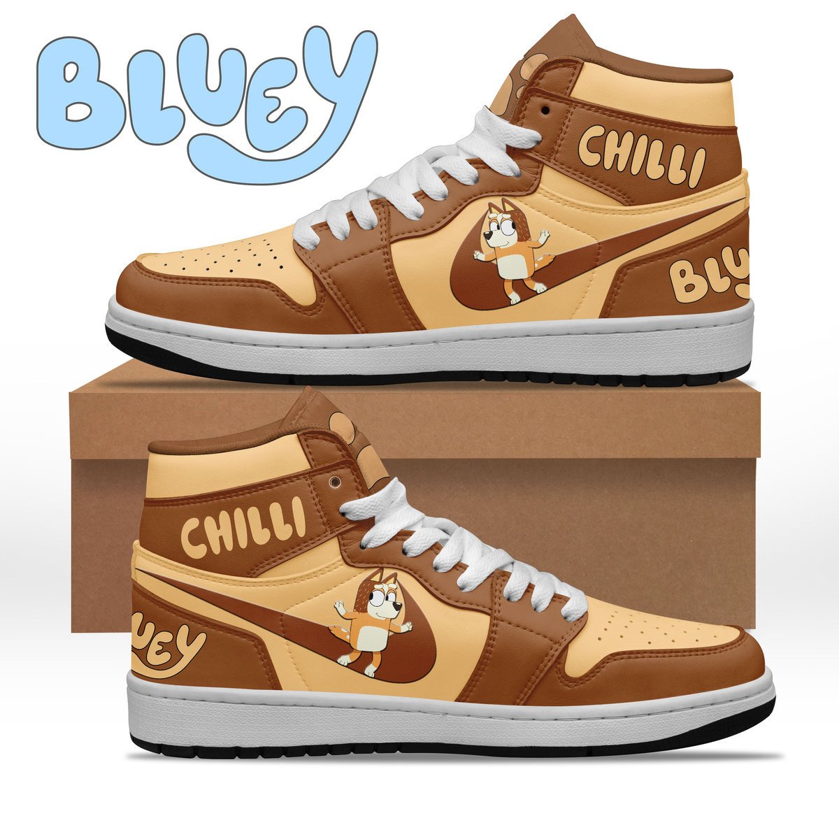 Ideafootwear Bluey AJ1 High Sneakers Shoes For Men And Women 5