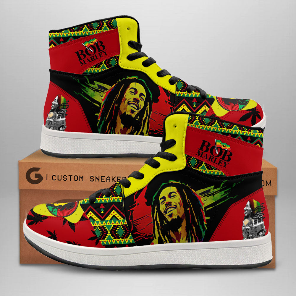 Ideafootwear Bob Marley AJ1 High Sneakers Shoes For Men And Women 7