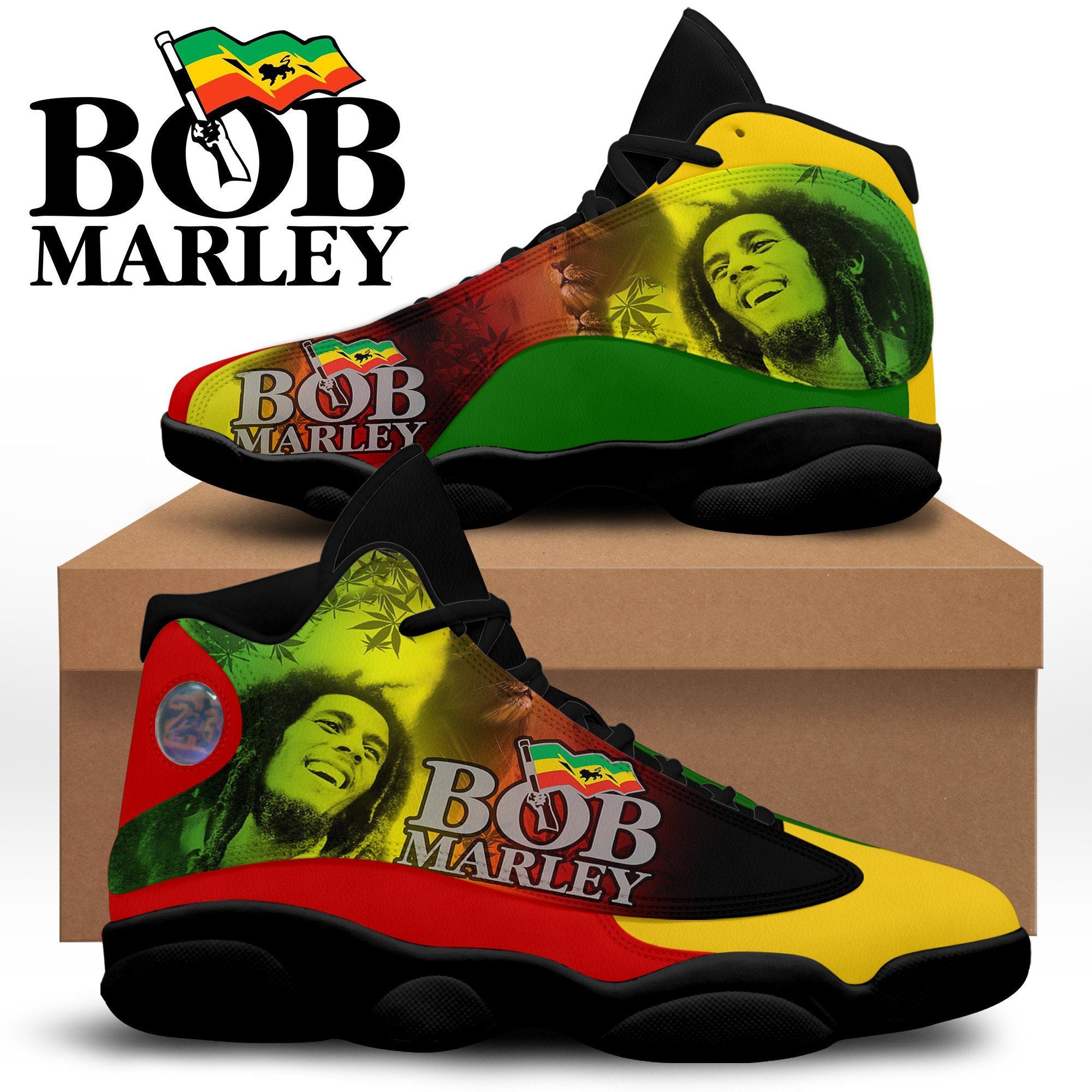 Ideafootwear Bob Marley AJ13 Sneakers Shoes For Men And Women 2