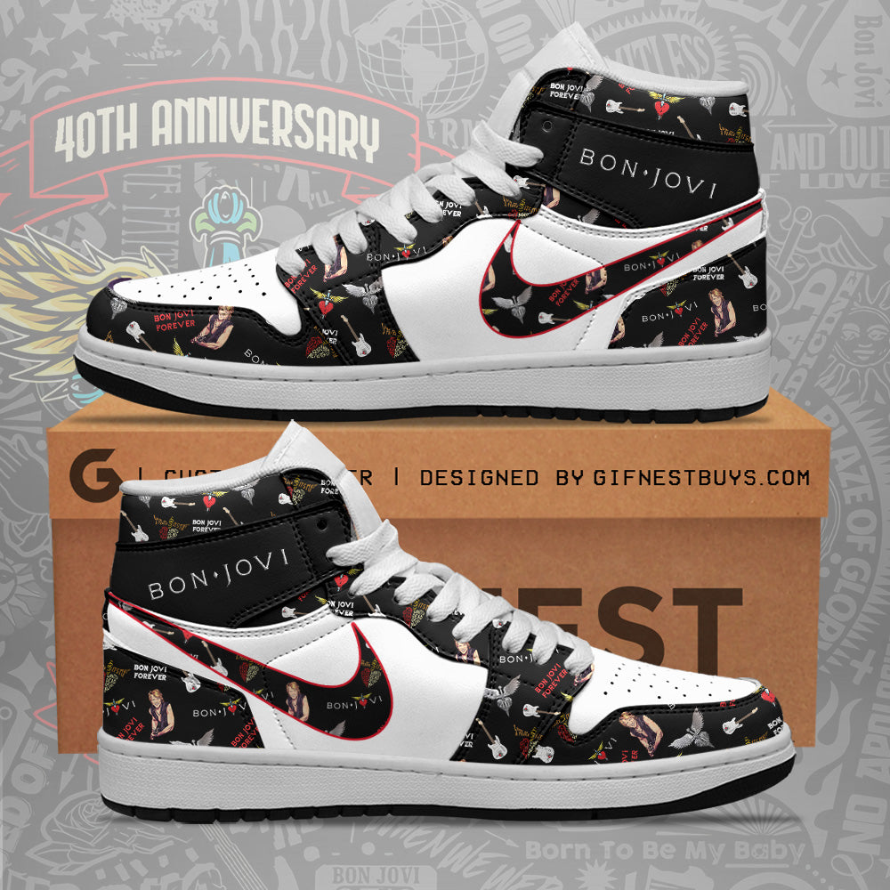 Ideafootwear Bon Jovi AJ1 High Sneakers Shoes For Men And Women 7