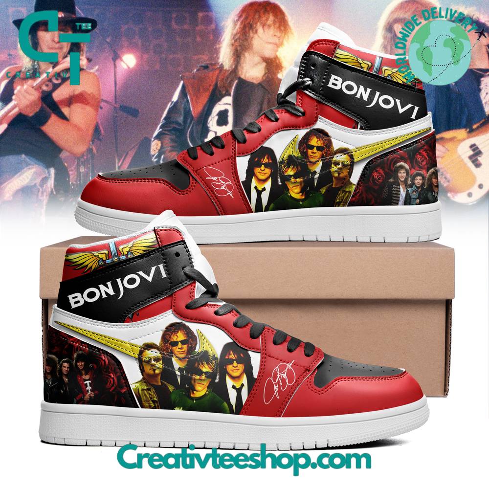Ideafootwear Bon Jovi AJ1 High Sneakers Shoes For Men And Women 10