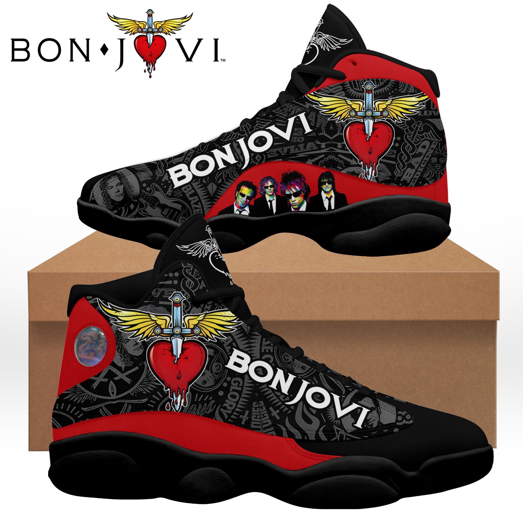 Ideafootwear Bon Jovi AJ13 Sneakers Shoes For Men And Women 1