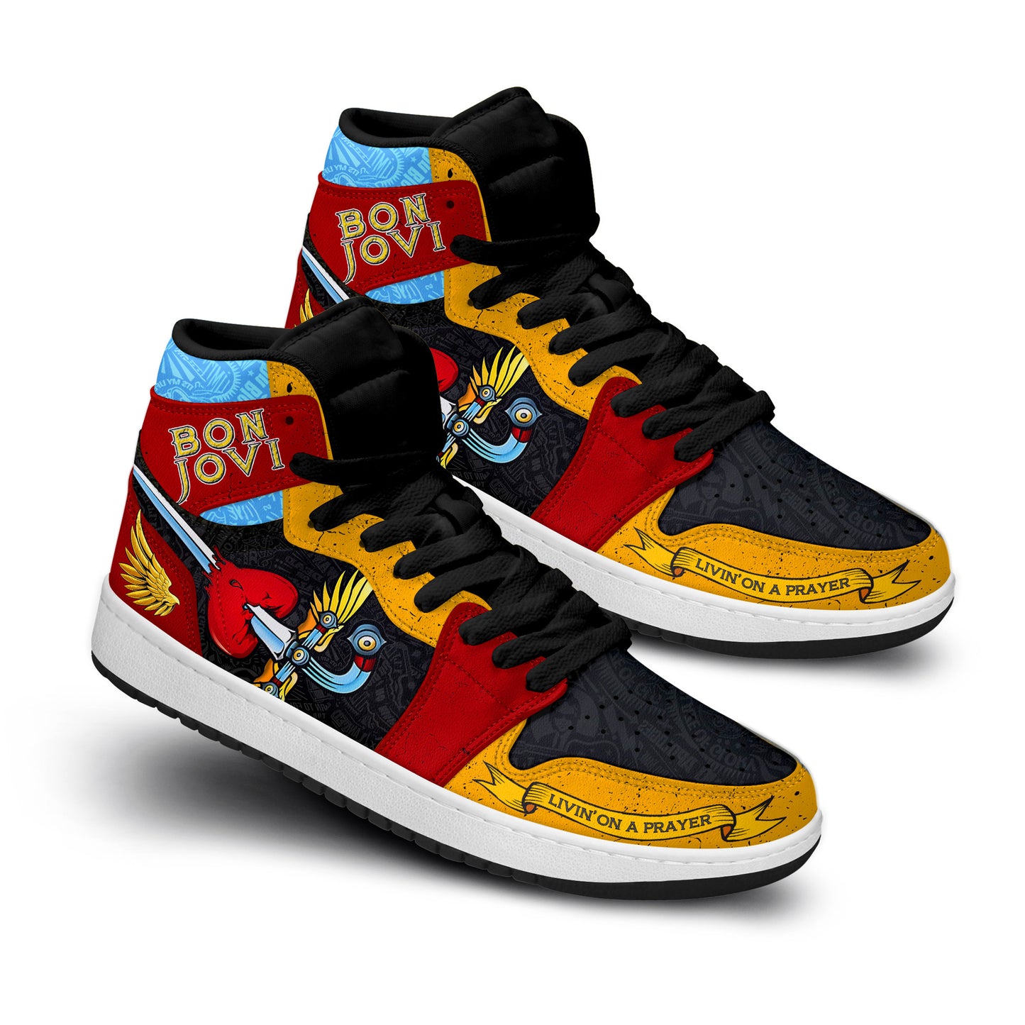 Ideafootwear Bon Jovi AJ1 High Sneakers Shoes For Men And Women 13