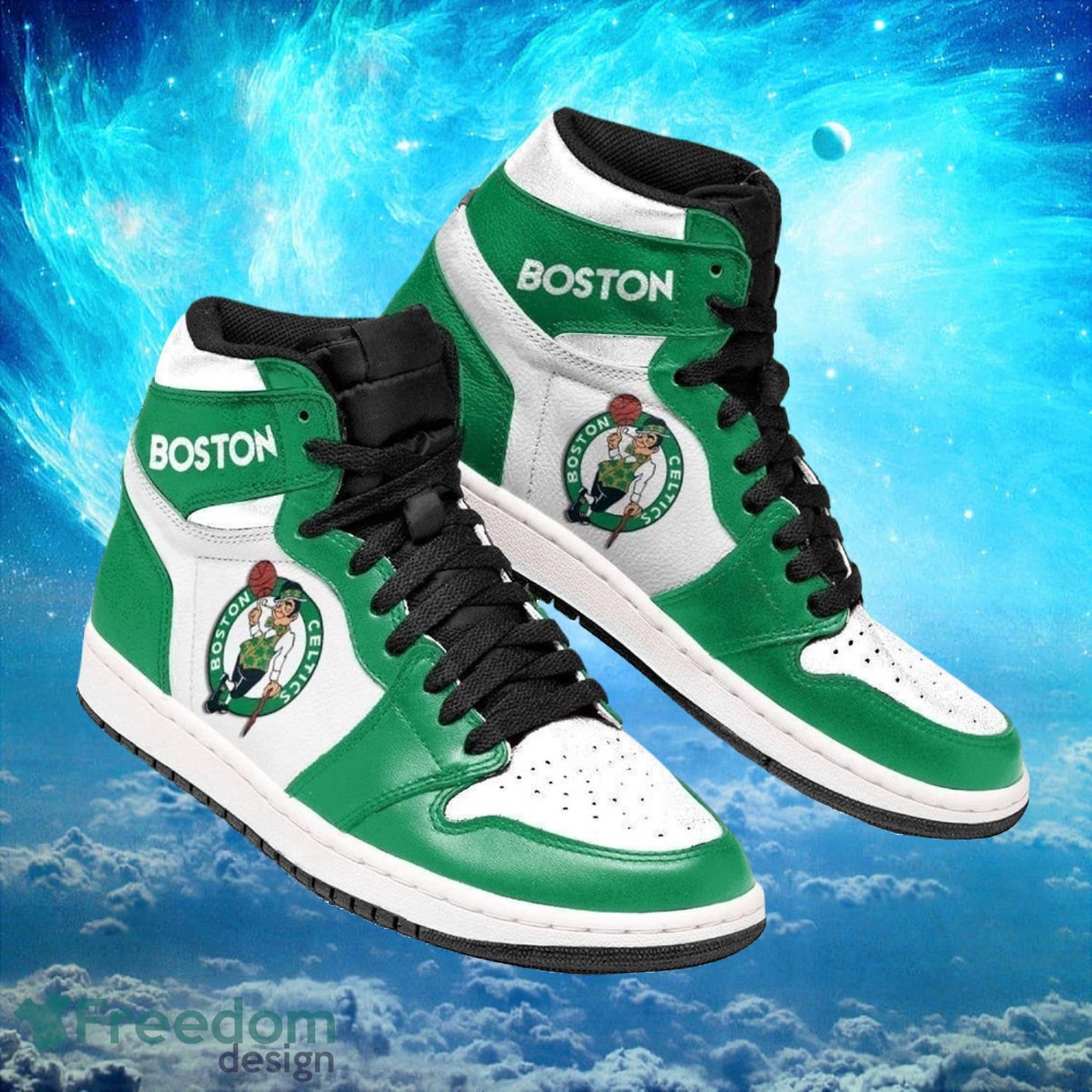 Ideafootwear Boston Celtics AJ1 High Sneakers Shoes For Men And Women 17
