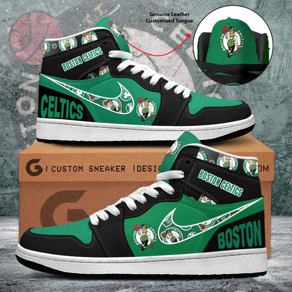 Ideafootwear Boston Celtics AJ1 High Sneakers Shoes For Men And Women 9