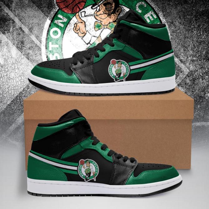 Ideafootwear Boston Celtics NBA AJ1 High Sneakers Shoes For Men And Women 2