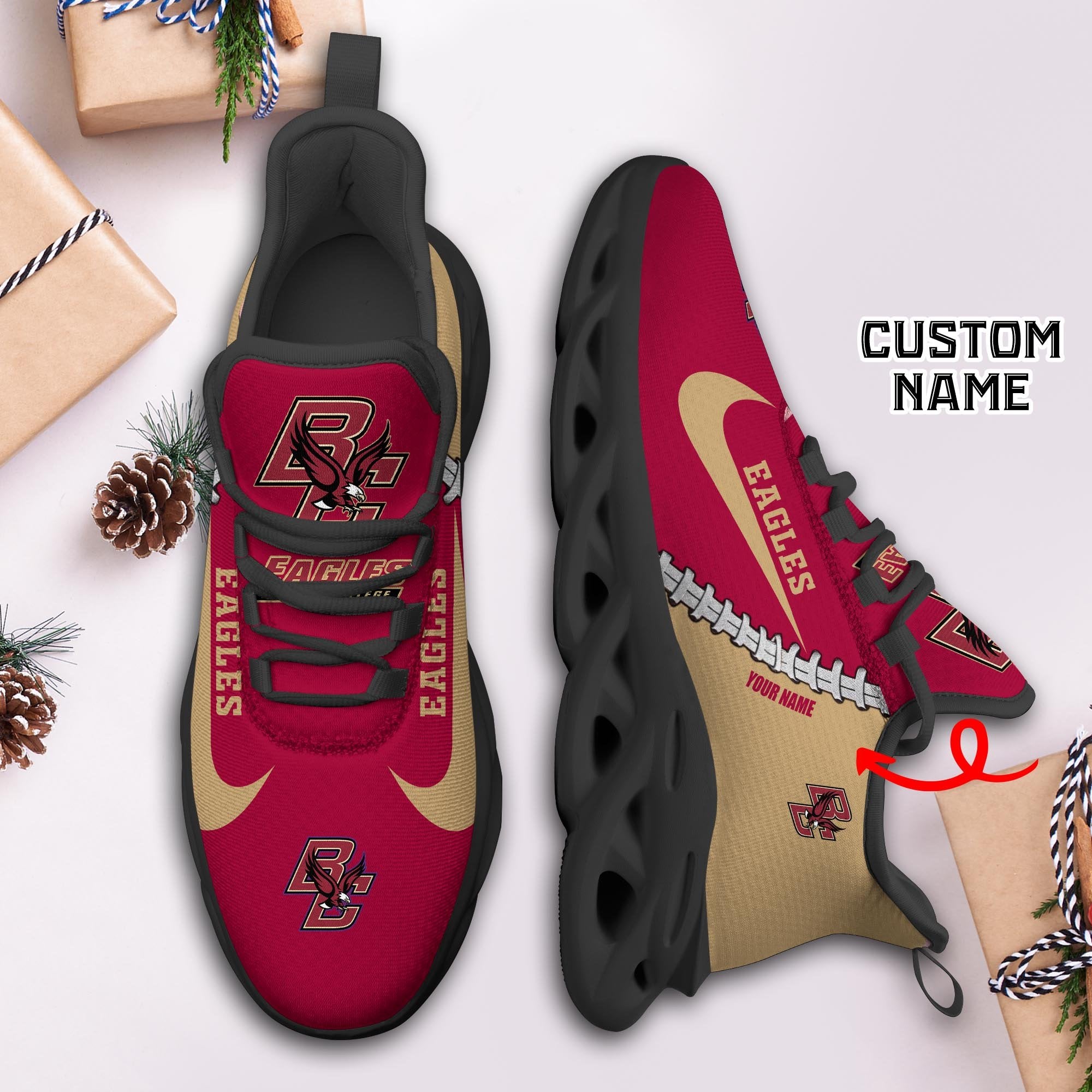 Ideafootwear Boston College Eagles Max Soul Shoes Sneakers For Men And Women 1