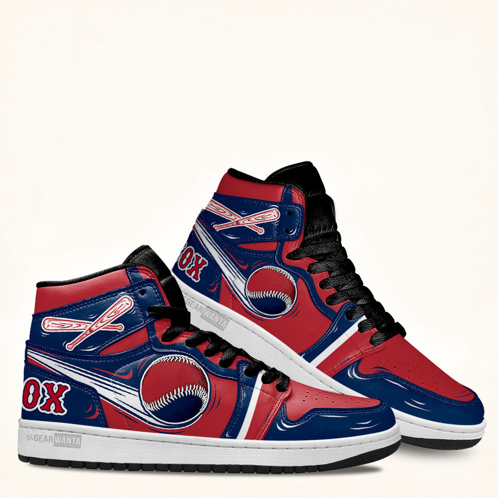 Ideafootwear Bostons Red Sox AJ1 High Sneakers Shoes For Men And Women 1