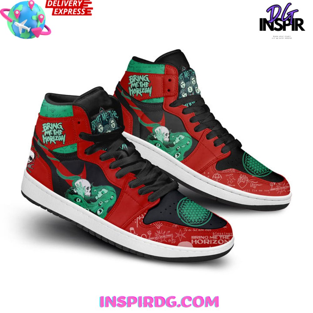 Ideafootwear Bring Me the Horizon AJ1 High Sneakers Shoes For Men And Women 1
