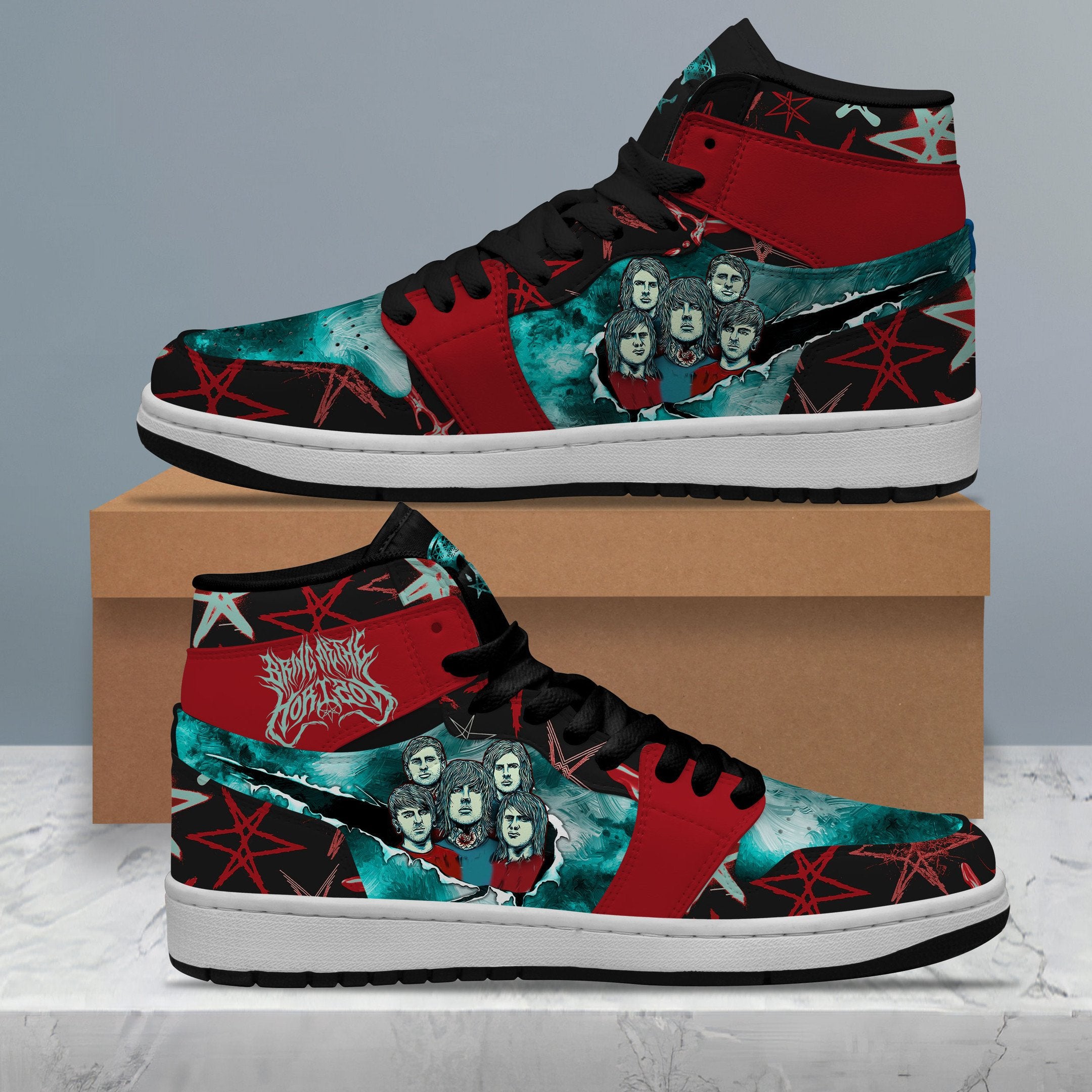 Ideafootwear Bring Me The Horizon AJ1 High Sneakers Shoes For Men And Women 8