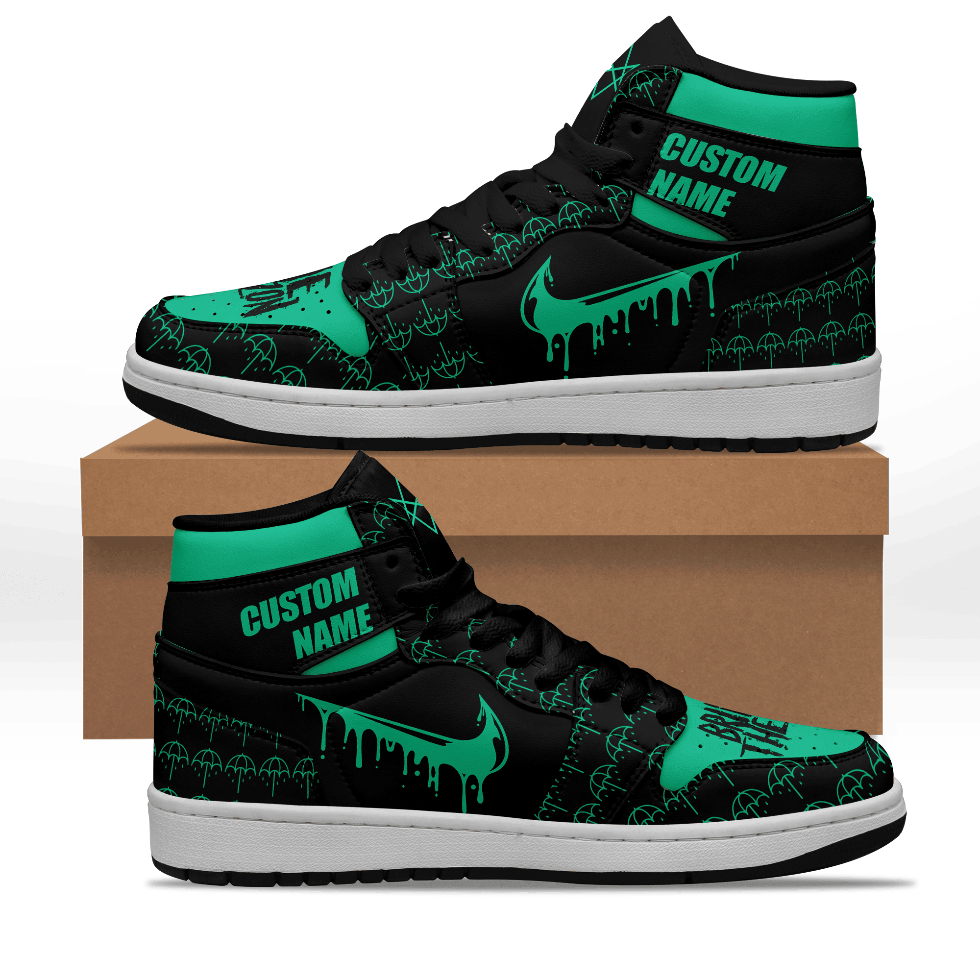 Ideafootwear Bring Me The Horizon AJ1 High Sneakers Shoes For Men And Women 12