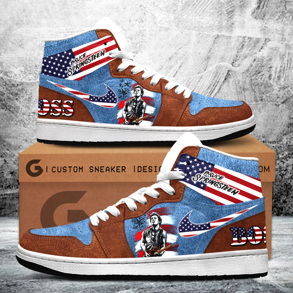 Ideafootwear Bruce Springsteen AJ1 High Sneakers Shoes For Men And Women 1