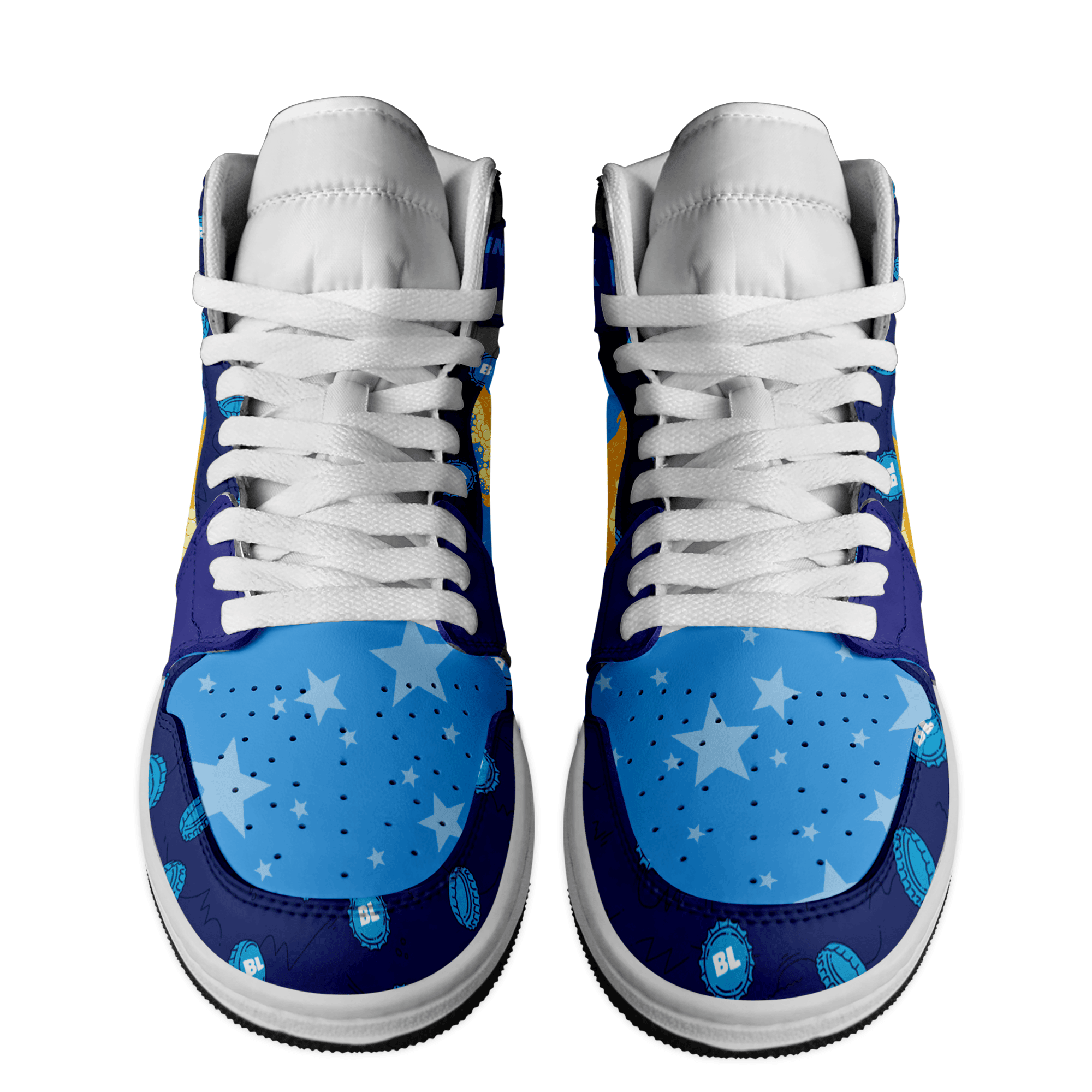 Ideafootwear Bud Light AJ1 High Sneakers Shoes For Men And Women 1