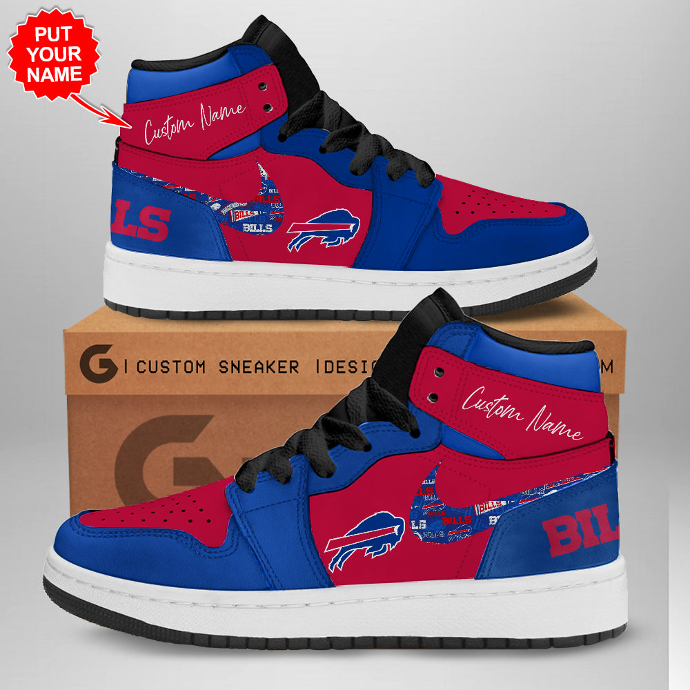Ideafootwear Buffalo Bills AJ1 High Sneakers Shoes For Men And Women 4