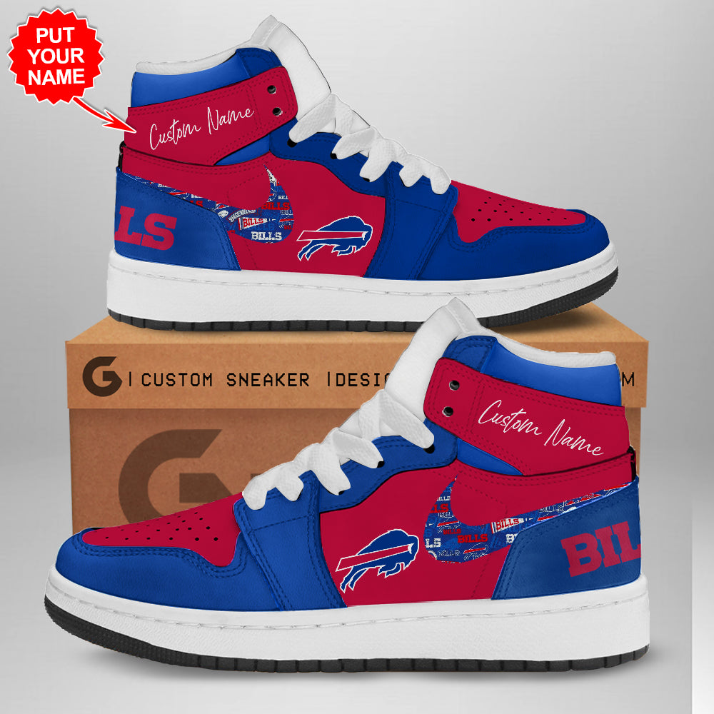 Ideafootwear Buffalo Bills AJ1 High Sneakers Shoes For Men And Women 3
