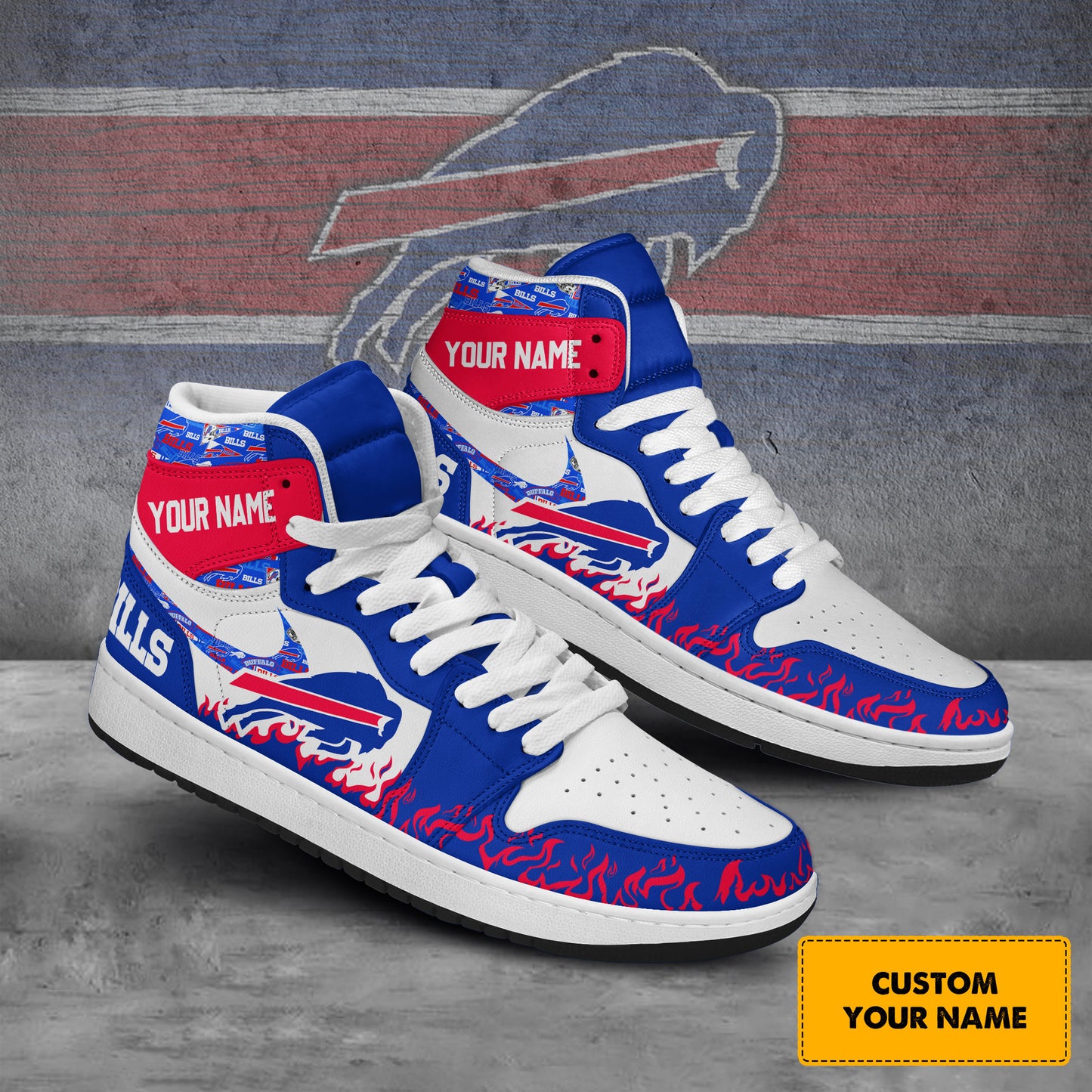 Ideafootwear Buffalo Bills AJ1 High Sneakers Shoes For Men And Women 14