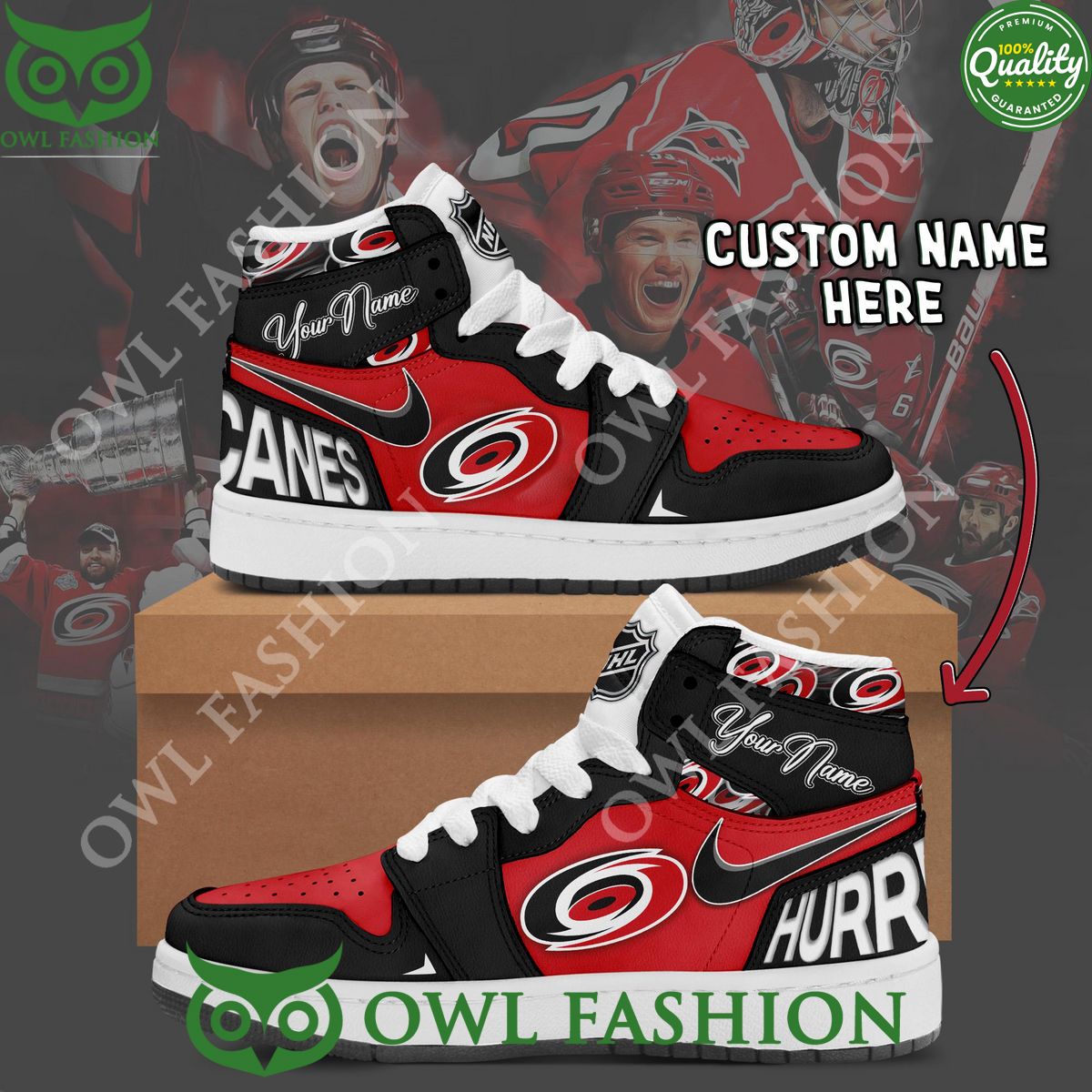 Ideafootwear Carolina Hurricanes AJ1 High Sneakers Shoes For Men And Women 7