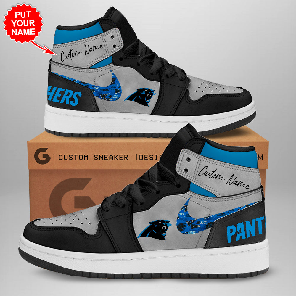 Ideafootwear Carolina Panthers AJ1 High Sneakers Shoes For Men And Women 4