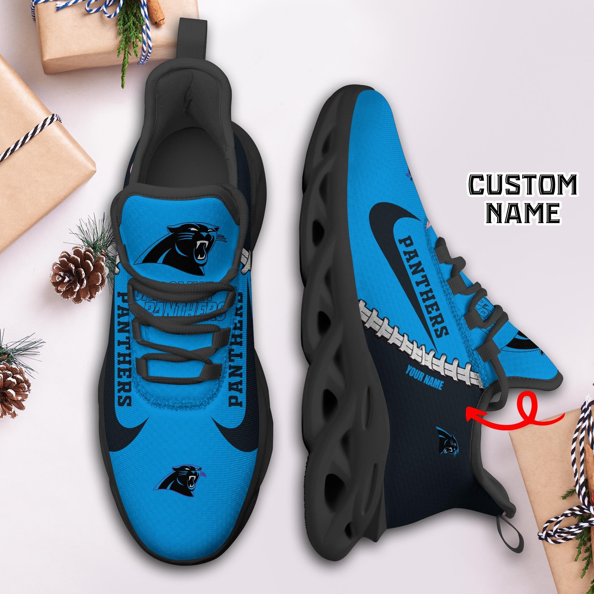 Ideafootwear Carolina Panthers Max Soul Shoes Sneakers For Men And Women 37