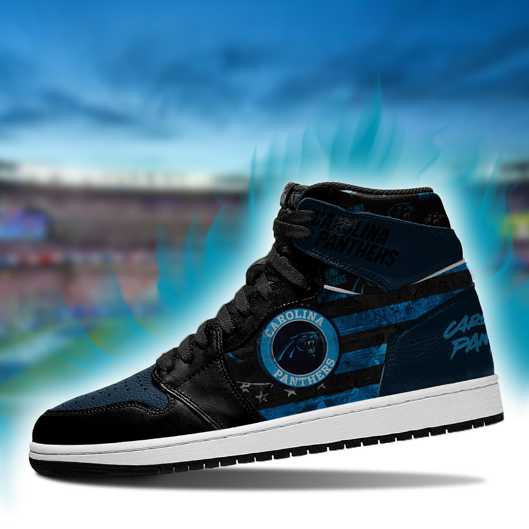 Ideafootwear Carolina Panthers NFL AJ1 High Sneakers Shoes For Men And Women 3