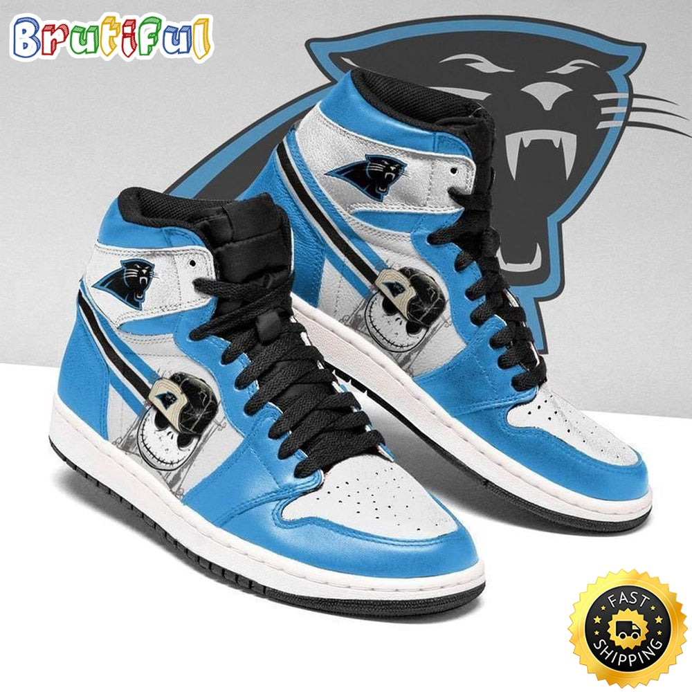 Ideafootwear Carolina Panthers NFL AJ1 High Sneakers Shoes For Men And Women 14