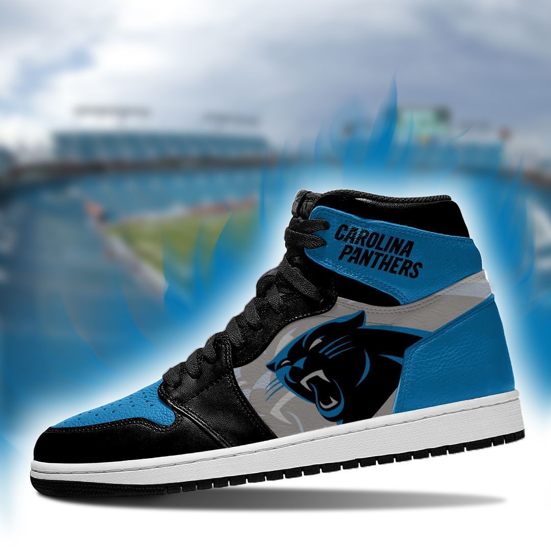 Ideafootwear Carolina Panthers NFL AJ1 High Sneakers Shoes For Men And Women 2