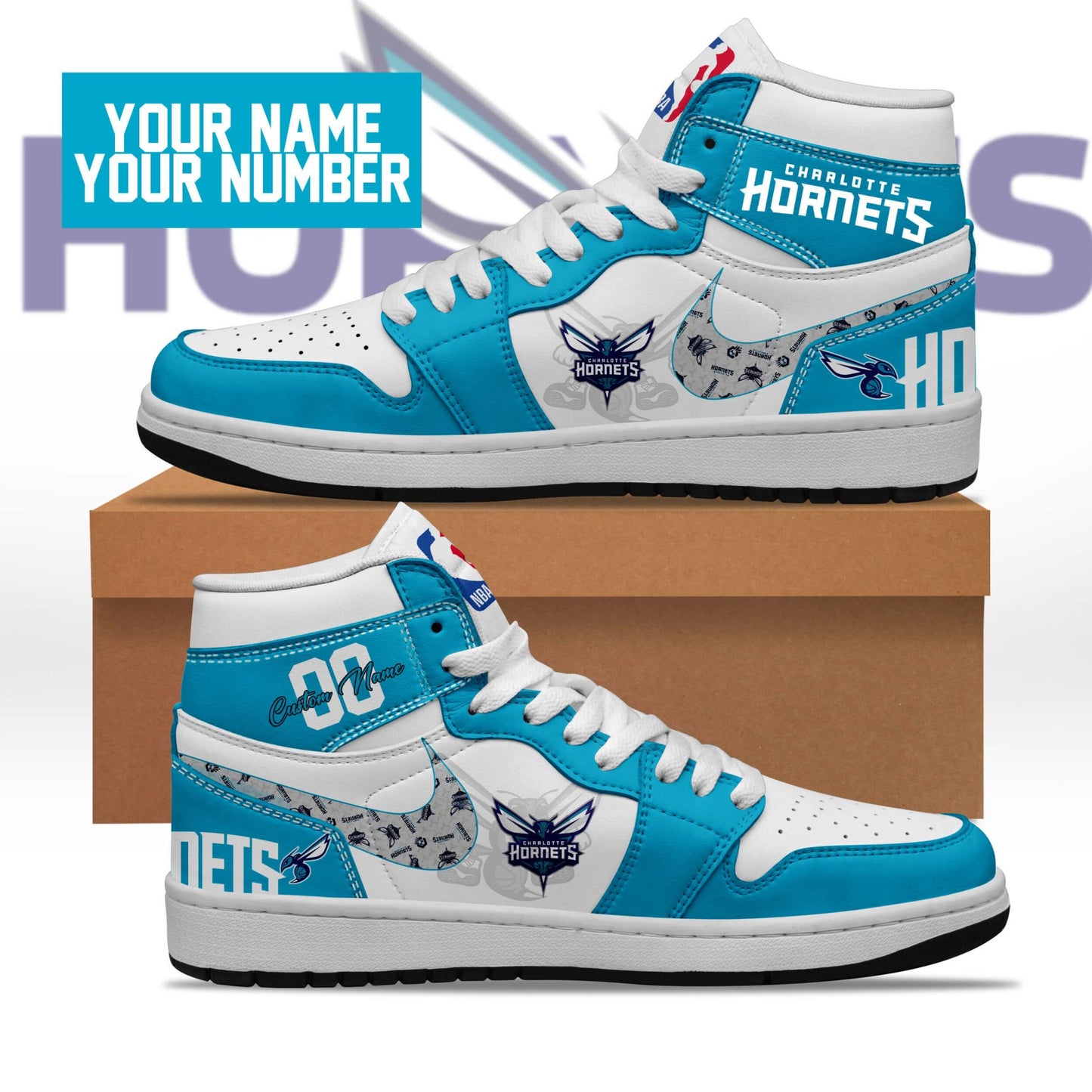 Ideafootwear Charlotte Hornets AJ1 High Sneakers Shoes For Men And Women 1
