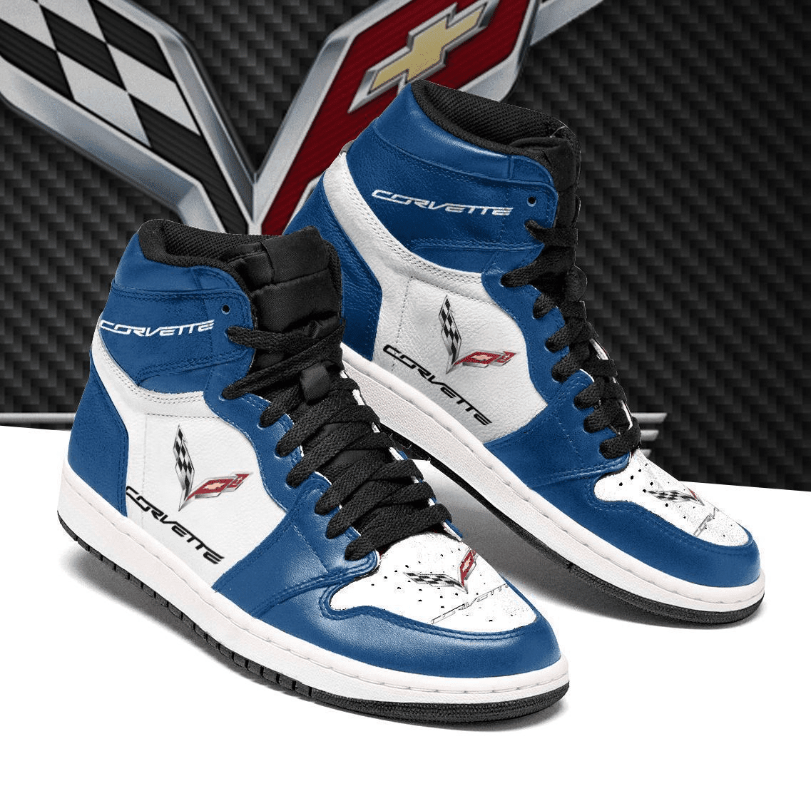 Ideafootwear Chevrolet Corvette AJ1 High Sneakers Shoes For Men And Women 2