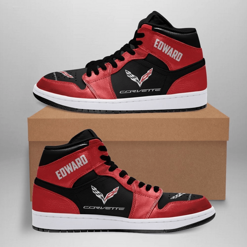 Ideafootwear Chevrolet Corvette AJ1 High Sneakers Shoes For Men And Women 3