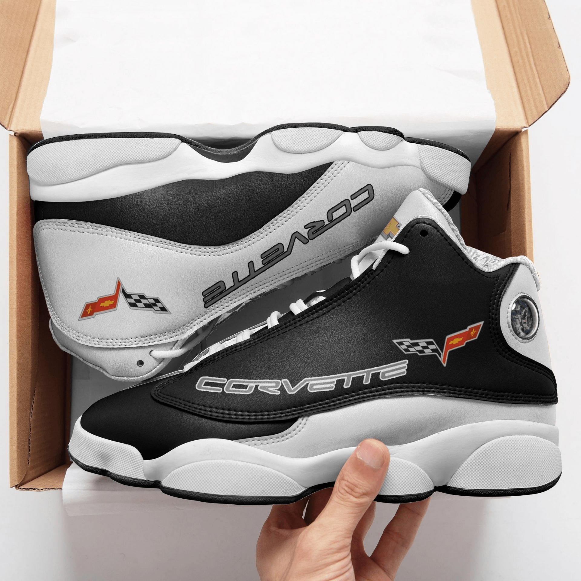 Ideafootwear Chevrolet Corvette AJ13 Sneakers Shoes For Men And Women 2