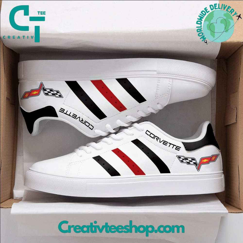 Ideafootwear Chevrolet Corvette Skate Stan Shoes Sneakes For Men And Women 12
