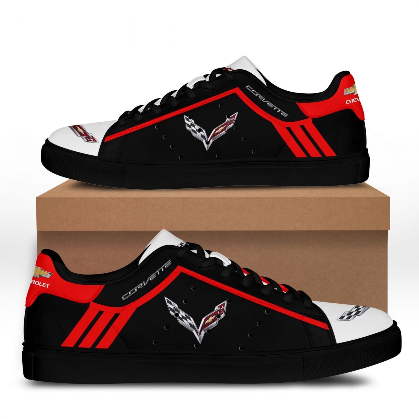 Ideafootwear Chevrolet Corvette Skate Stan Shoes Sneakes For Men And Women 7