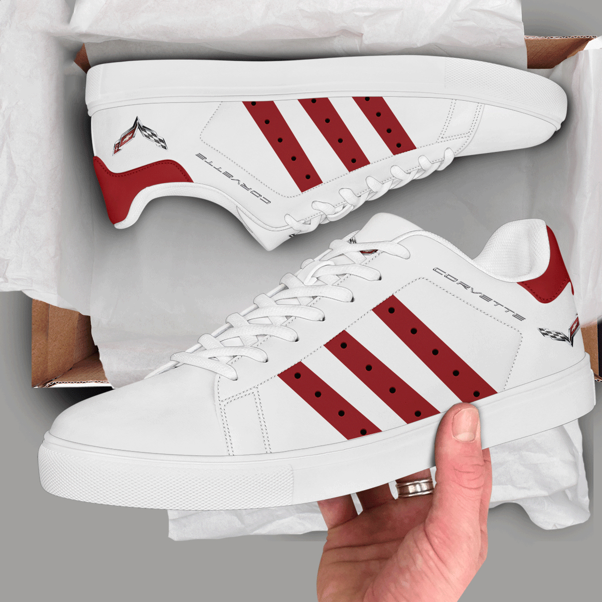 Ideafootwear Chevrolet Corvette Skate Stan Shoes Sneakes For Men And Women 11