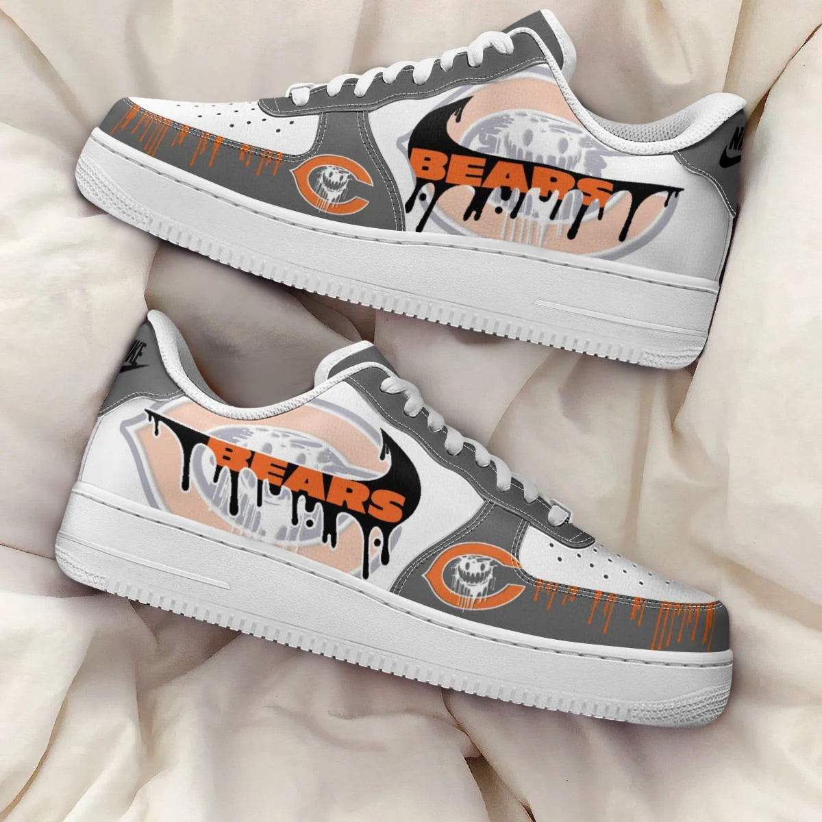 Ideafootwear Chicago Bear Air Low-Top Sneakers Shoes For Men And Women 2