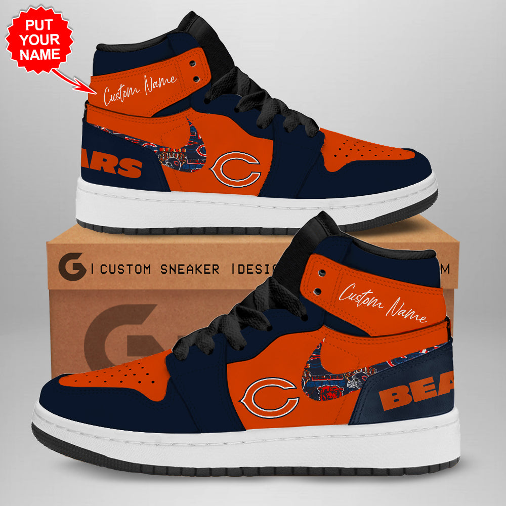 Ideafootwear Chicago Bears AJ1 High Sneakers Shoes For Men And Women 4