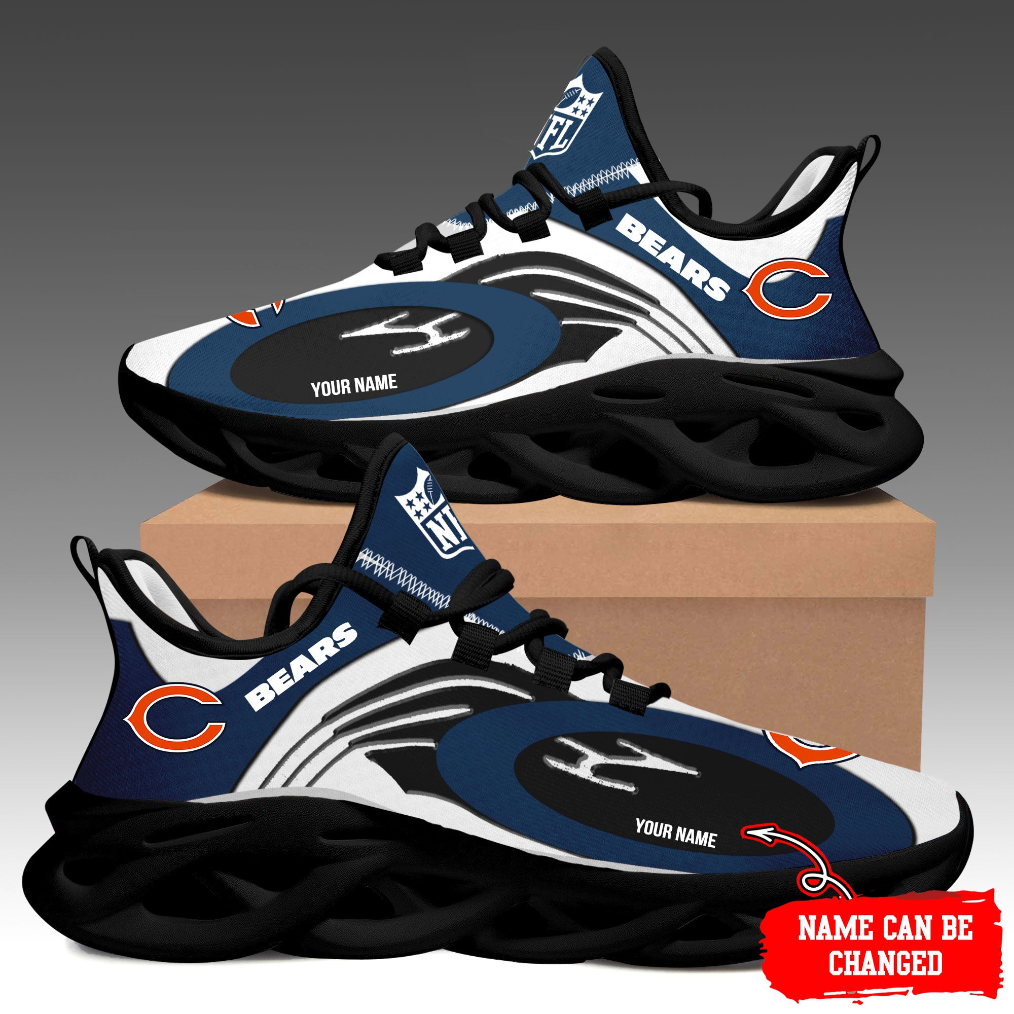 Ideafootwear Chicago Bears Max Soul Shoes Sneakers For Men And Women 43