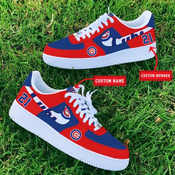 Ideafootwear Chicago Cubs MLB Air Low-Top Sneakers Shoes For Men And Women 1