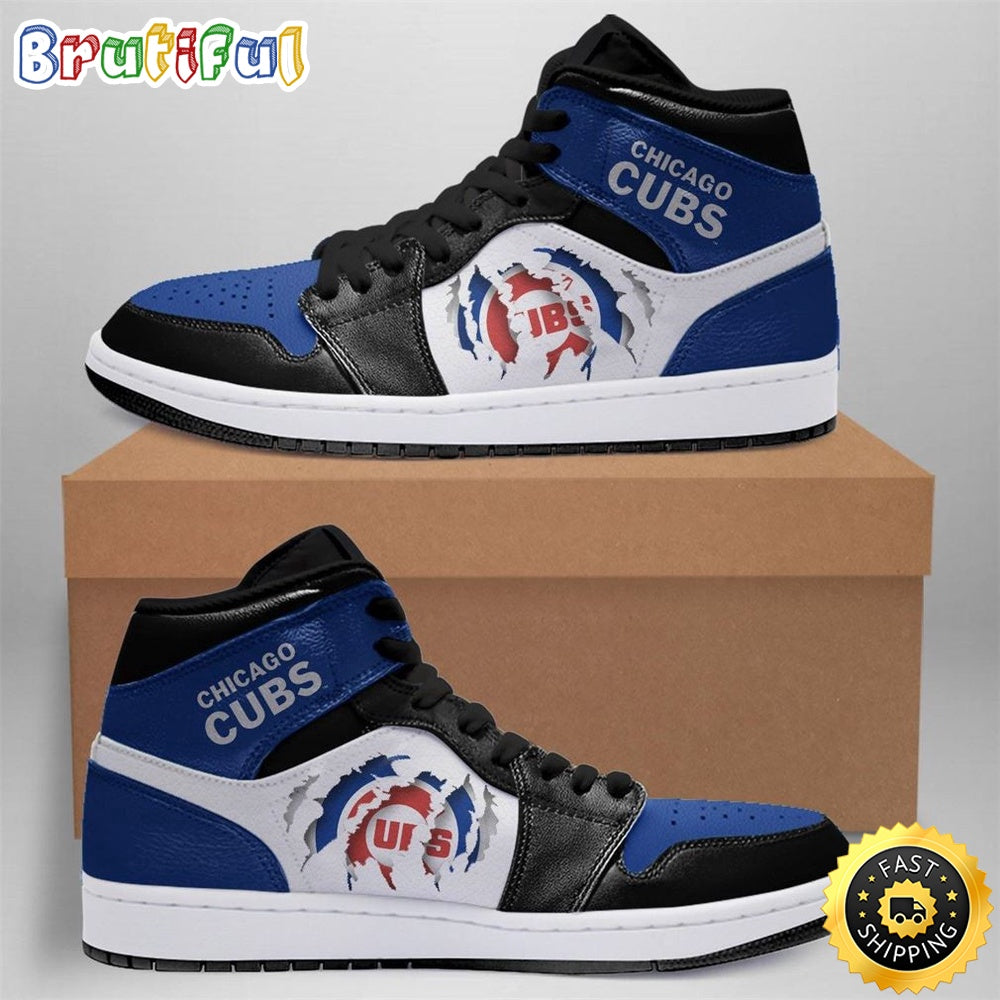 Ideafootwear Chicago Cubs MLB AJ1 High Sneakers Shoes For Men And Women 3